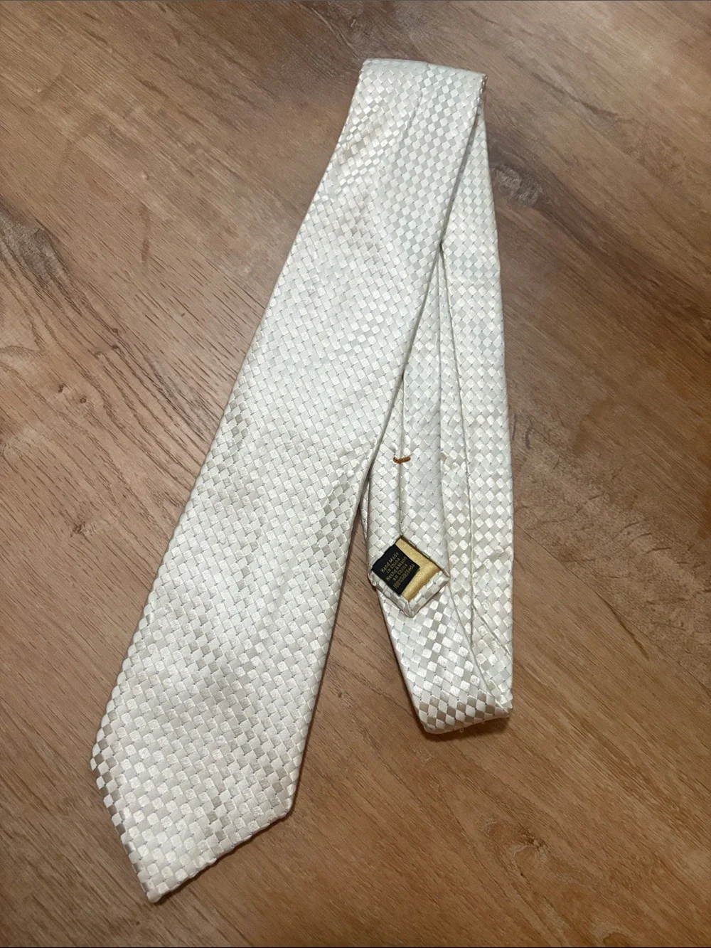 Donald J Trump Necktie Signature Collection Mens Ivory 100% Silk Wedding Tie